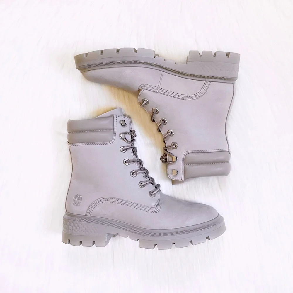 Timberland Women’s Cortina Valley 6 Inch Waterproof Light Taupe Boots - Picture 6 of 7